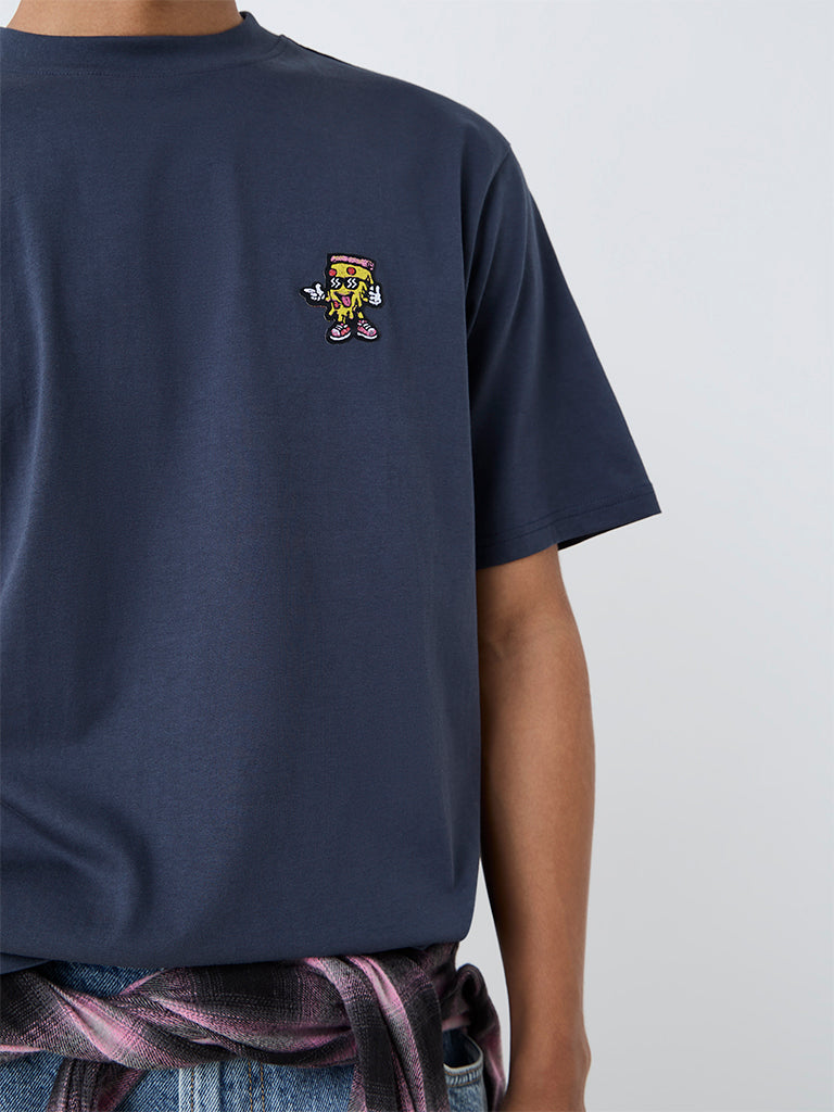 Nuon Navy Patch-Detail Relaxed-Fit Cotton T-Shirt