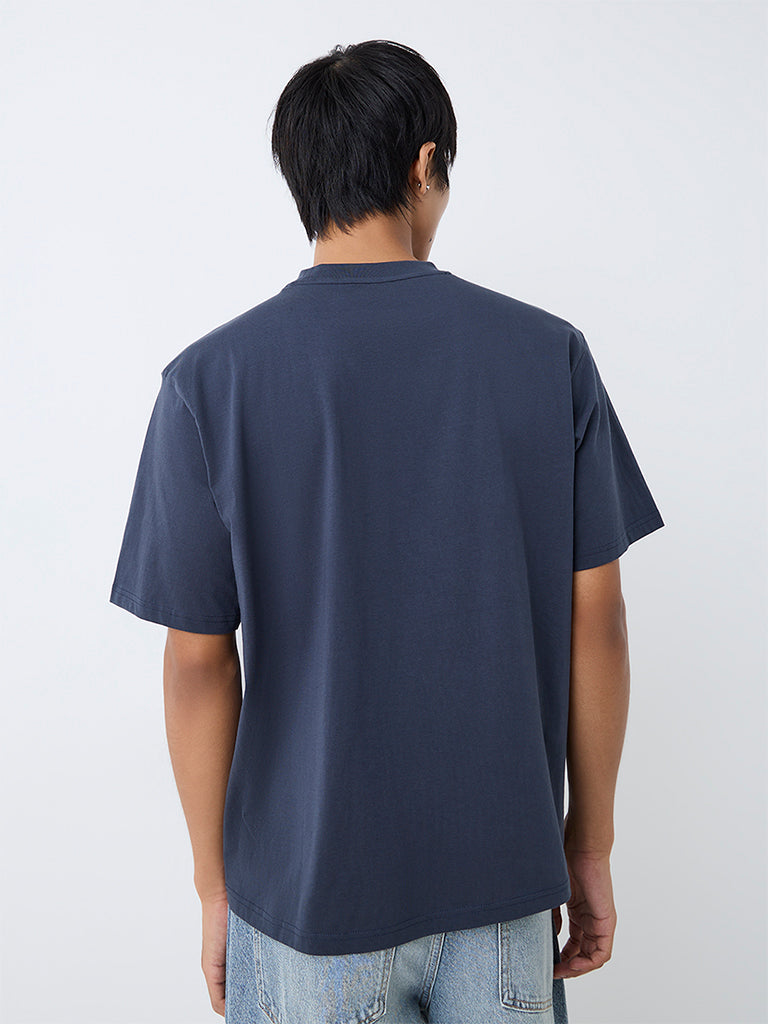 Nuon Navy Patch-Detail Relaxed-Fit Cotton T-Shirt