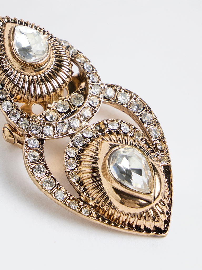 Westside Accessories Gold Stone-Studded Statement Ring
