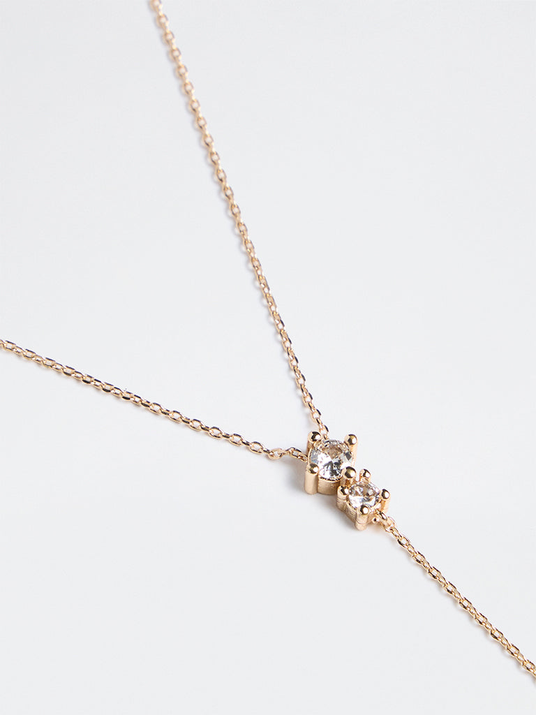 Westside Accessories Gold Crystal Y-Chain Necklace