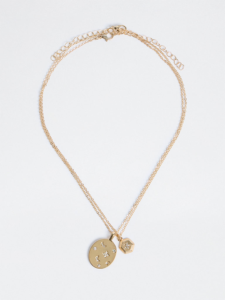 Westside Accessories Gold Diamante Embellished 2-Layer Necklace
