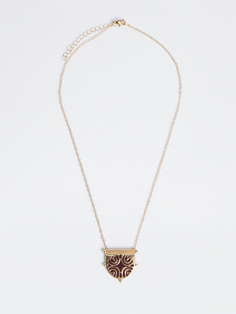 Westside Accessories Gold Tribal Motif Necklace