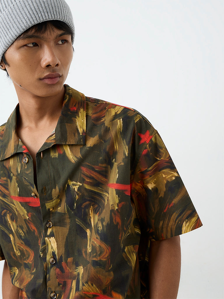 Nuon Multicolor Abstract Printed Boxy-Fit Cotton Shirt