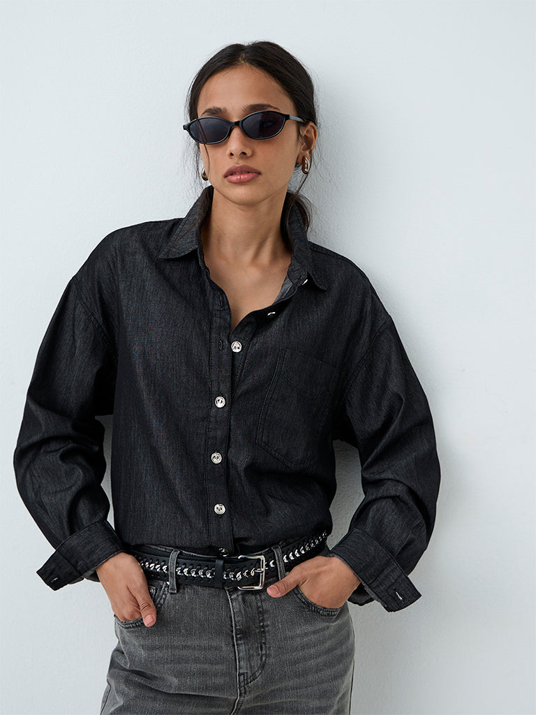 LOV Black Denim Shirt