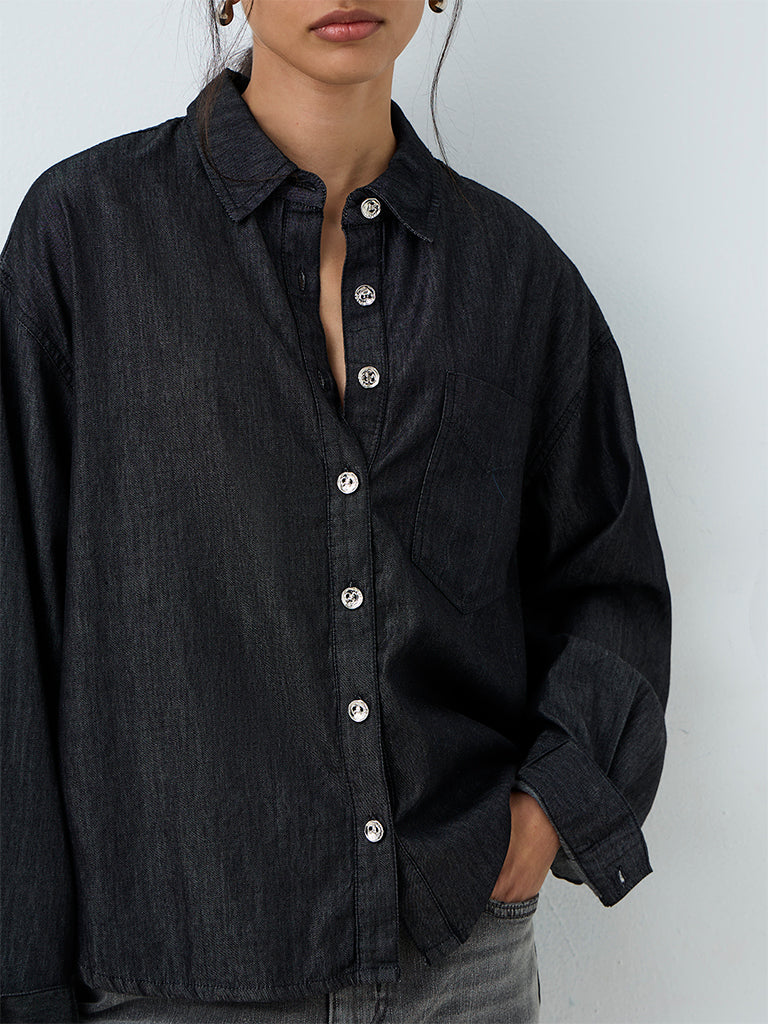 LOV Black Denim Shirt
