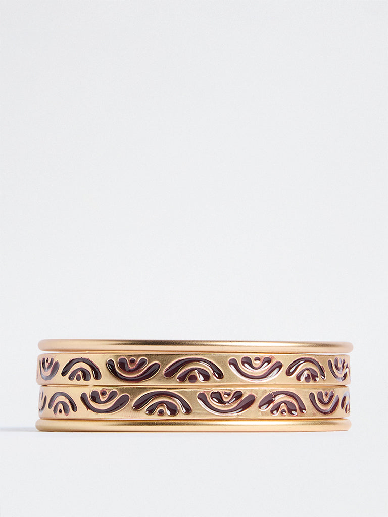 Westside Accessories Gold Tribal Design Bracelets - Pack of 4