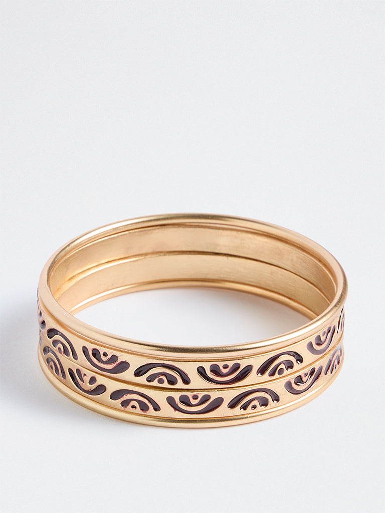 Westside Accessories Gold Tribal Design Bracelets - Pack of 4