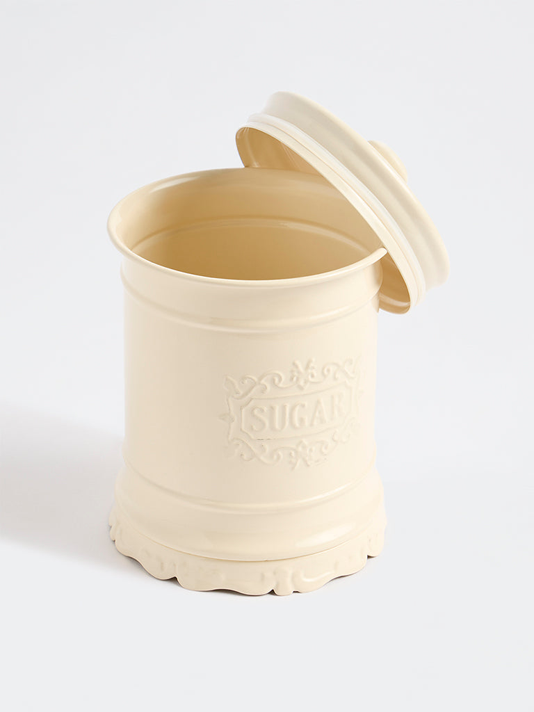Westside Home Ivory Victorian Style Sugar Jar with Lid