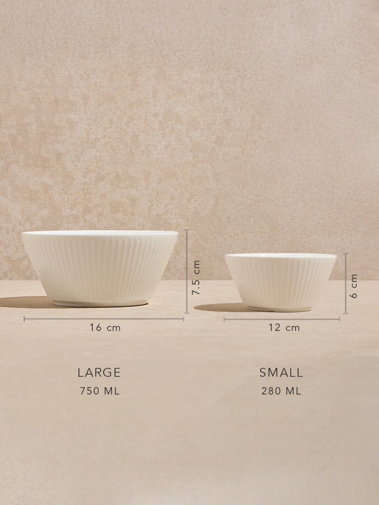Westside Home White Ripple Serving Bowl - Small
