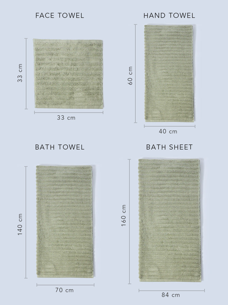 Westside Home Sage Self-Striped Bath Sheet