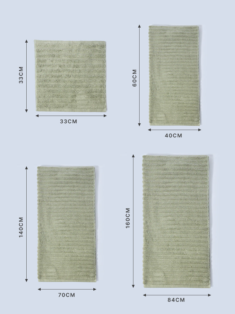 Westside Home Sage Self-Striped Hand Towel