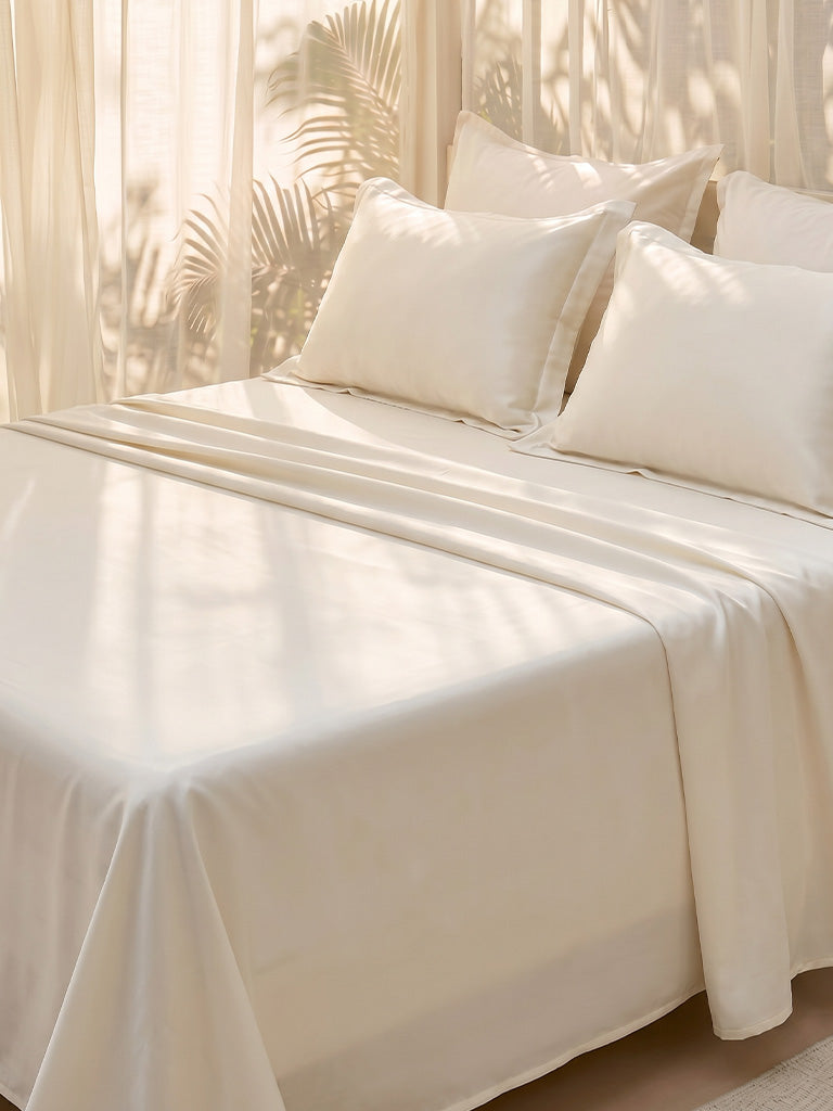 Westside Home White Solid King Bed Sheet Set