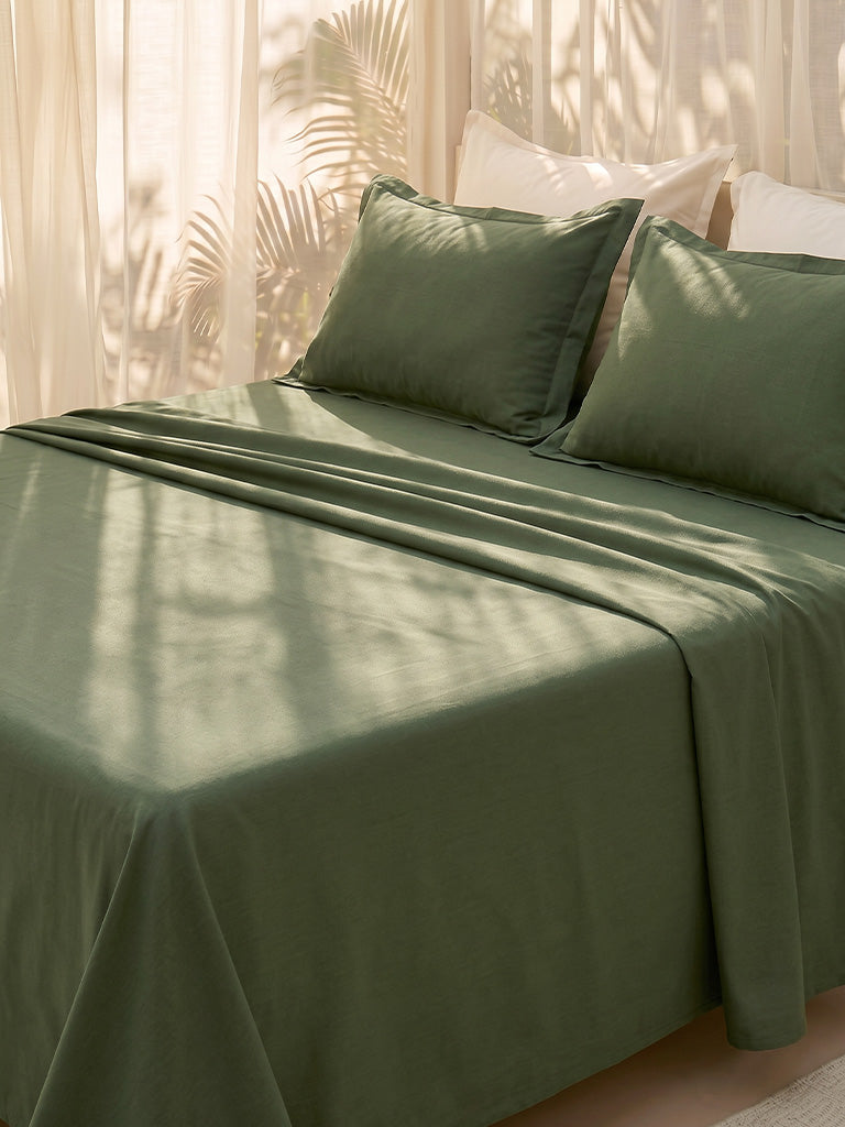 Westside Home Olive Solid King Bed Sheet Set