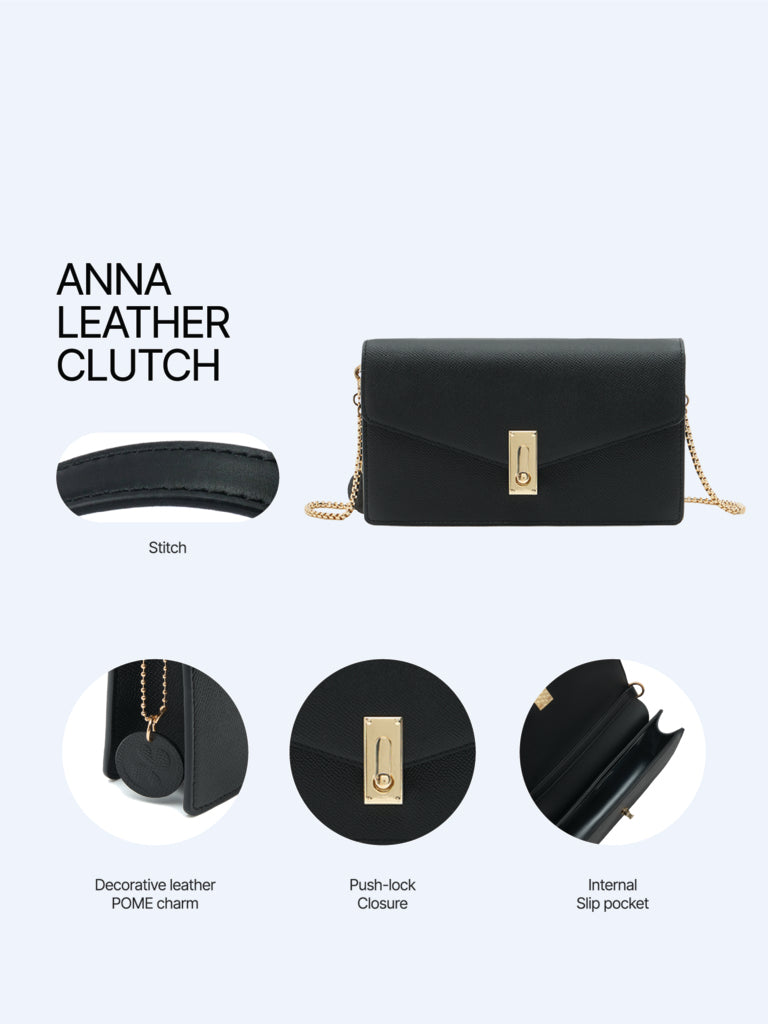 Anna Leather Clutch