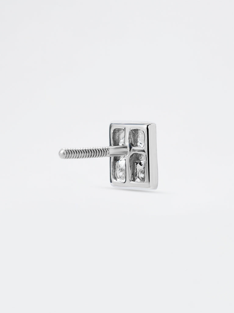 Men's Dual Stone Lab Diamond Square Stud Earrings
