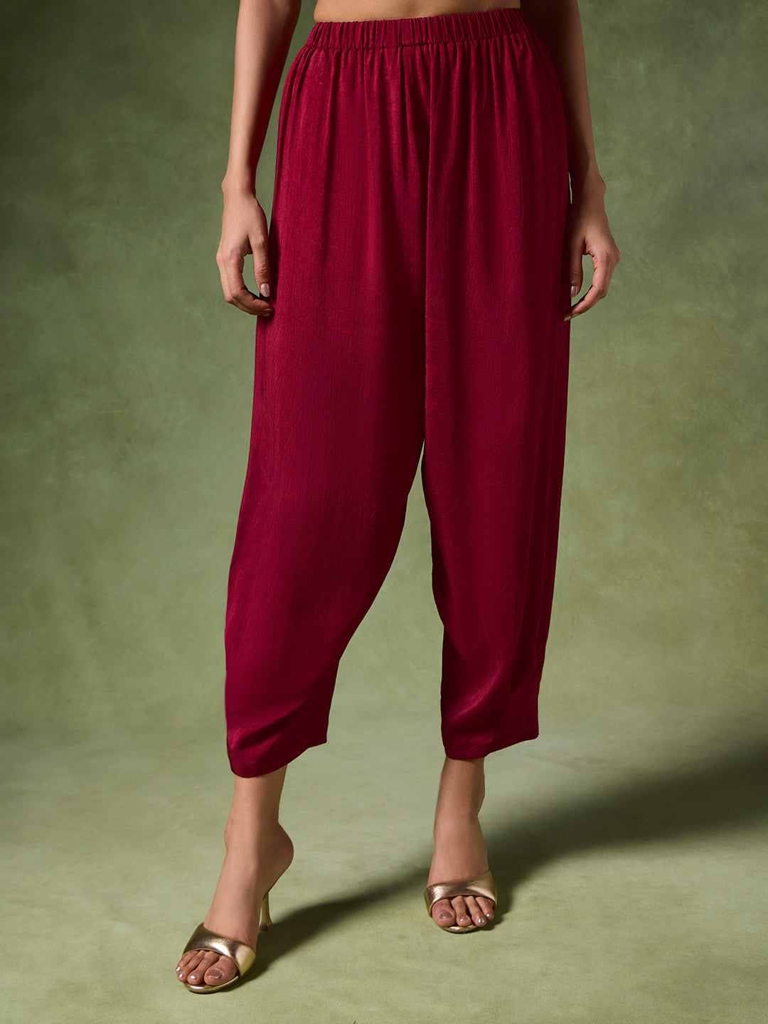 Solid Salwar Pants – Red