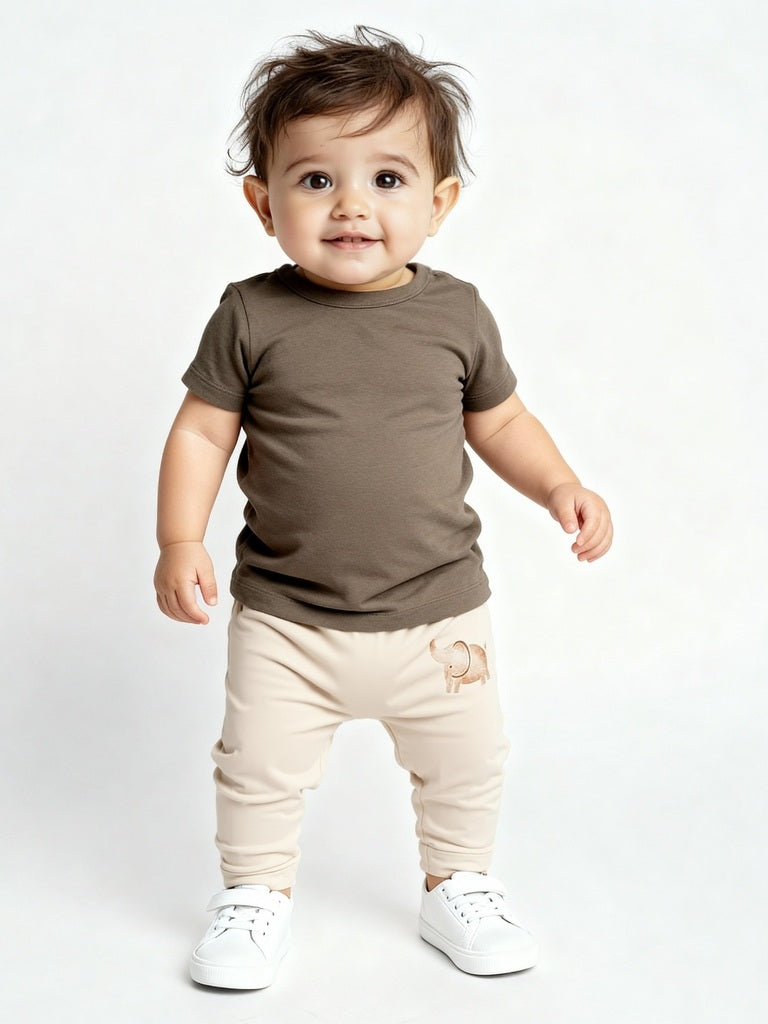 HOP Baby Boys Multicolour Mid-Rise Cotton Pants - Pack of 3
