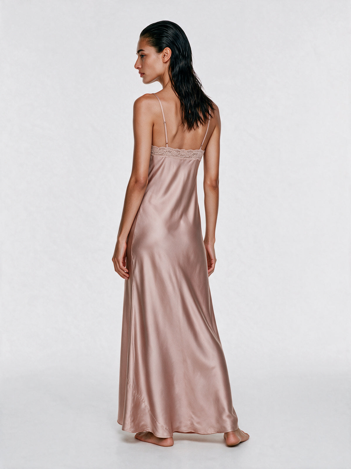 Luxury Satin Lace Slip Dress