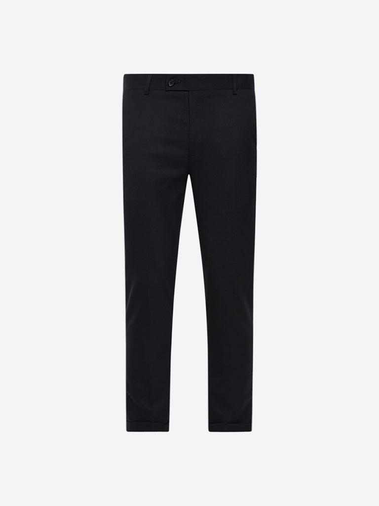 WES Formals Black Carrot Fit Trousers Product View