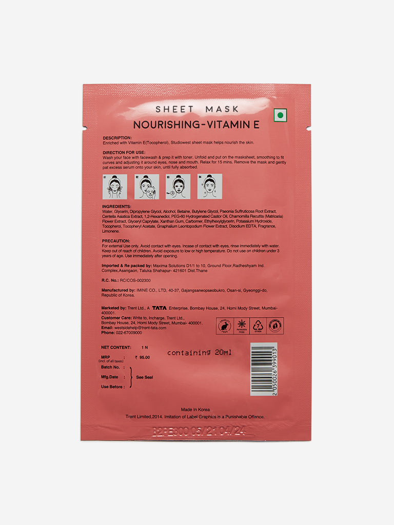 Studiowest Nourishing - Vitamin E Sheet Mask