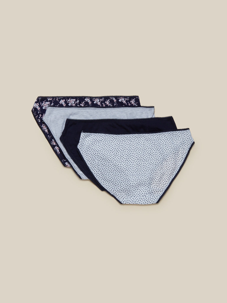 Wunderlove 4-Pack Cotton Bikini Briefs