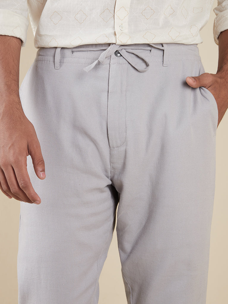 Westside ETA Men's Teal Cotton-Blend Slim-Fit Mid-Rise Chinos for Casual Wear Zoomed View