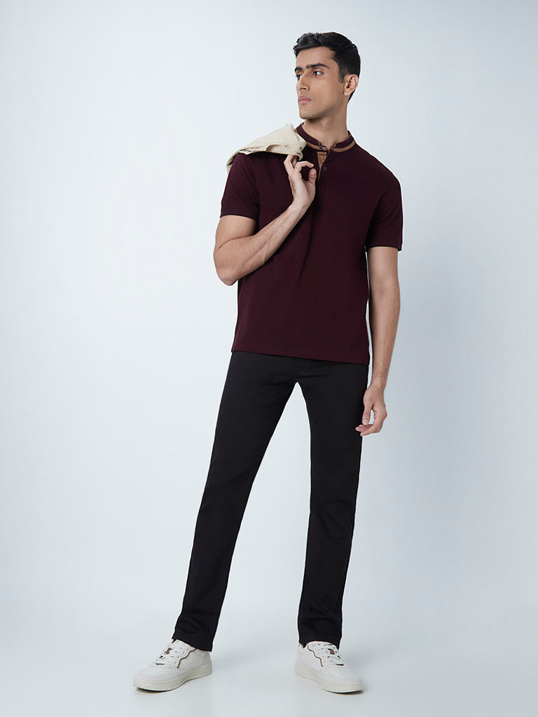 Westside Ascot Men's Black Relaxed-Fit Mid-Rise Jeans for Casual Wear Full View