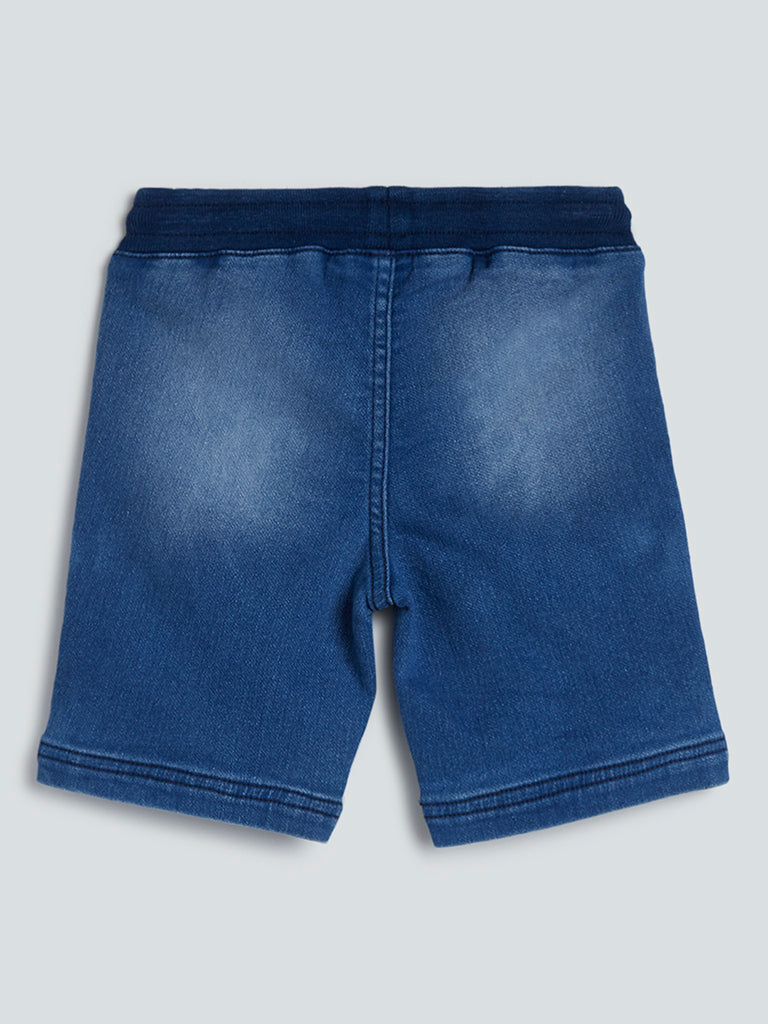HOP Kids Blue Seam-Detailed Shorts