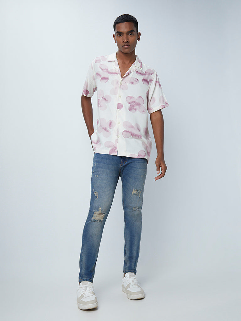 Nuon Blue Straight-Fit Mid-Rise Jeans